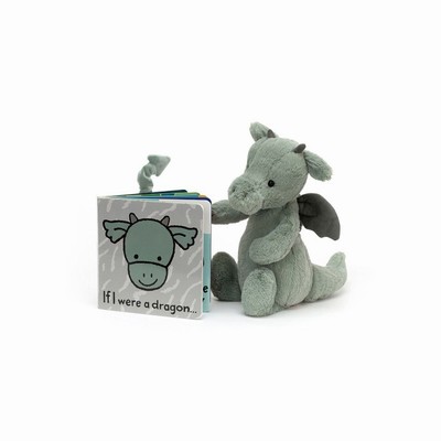 Jellycat If I Were A Dragon and Bashful Dragon Small UK | 02645MKPF